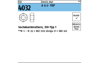 1000 Stück, ISO 4032 A 4 - 70 Sechskantmuttern, ISO-Typ 1 - Abmessung: M 3*