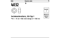 1 Stück, ISO 4032 8 Sechskantmuttern, ISO-Typ 1 - Abmessung: M 52