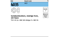 100 Stück, ISO 4035 A 2 Niedrige Sechskantmuttern mit Fasen - Abmessung: M 2,5