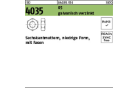 1000 Stück, ISO 4035 05 galvanisch verzinkt Niedrige Sechskantmuttern mit Fasen - Abmessung: M 4