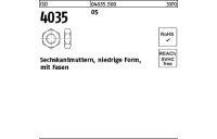 500 Stück, ISO 4035 05 Niedrige Sechskantmuttern mit Fasen - Abmessung: M 10