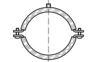 100 Stück, ~DIN 4109 Stahl + Dämmeinlage galvanisch verzinkt Schraubrohrschellen mit Schallschutz-Einlage ~DIN 4109 - Abmessung: 40-43 M8/M10