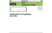 Gewindestifte mit Kegelkuppe - mit Schlitz - DIN 551/ISO 4766 - Stahl 14 H galvanisch verzinkt - M3x5 - 200 Stück