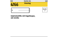 Gewindestifte mit Kegelkuppe - mit Schlitz - DIN 551/ISO 4766 - Messing - M3x6 - 100 Stück