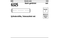 1000 Stück, DIN 6325 Stahl, gehärtet m6 Zylinderstifte, Toleranzfeld m6 - Abmessung: 1 m6 x 5