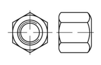 10 Stück, DIN 6330 10 Form B galvanisch verzinkt Sechskantmuttern m. einer Höhe von 1,5d mit kugeliger und ebener Auflagefläche - Abmessung: BM 20 SW 30