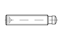 DIN 6332 5.8 Form IS brüniert Gewindestifte mit Druckzapfen, mit gehärtetem Zapfen, mit Innensechskant - Abmessung: IS M 6 x 30, Inhalt: 10 Stück