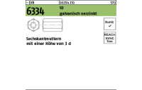 50 Stück, ~DIN 6334 10 galvanisch verzinkt Sechskantmuttern mit einer Höhe von 3 d - Abmessung: M 12 SW 19
