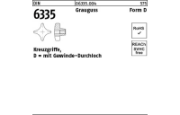 10 Stück, DIN 6335 Grauguss Form D Kreuzgriffe, mit Gewinde-Durchloch - Abmessung: D 32 M 6