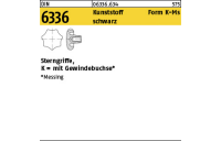 10 Stück, DIN 6336 Kunststoff Form K-Ms schwarz Sterngriffe, mit Gewindebuchse - Abmessung: K 20 M 4