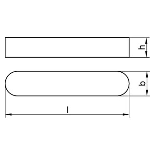 AERZETIX - C43479-5 x Passfedern mit abgerundeten Enden - Type A - Länge  32mm - Breite 8mm - Höhe 7mm - Stahl C45K - DIN 6885A - ISO R773 :  : Baumarkt