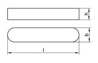 DIN 6885 Stahl C45+C Form A Passfedern, hohe Form, rundstirnig ohne Bohrung(en) - Abmessung: A 25 x 14 x 70, Inhalt: 5 Stück