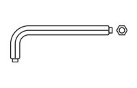 10 Stück, DIN 6911 Stahl vergütet geschwärzt Winkelschraubendreher mit Zapfenführung - Abmessung: SW 3 M 4