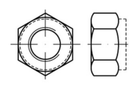 200 Stück, DIN 6924 8 galvanisch verzinkt Sechskantmuttern mit Klemmteil, mit nichtmetallischem Einsatz - Abmessung: M 4