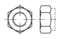 100 Stück, DIN 6925 8 galvanisch verzinkt Sechskantmuttern mit Klemmteil, Ganzmetallmuttern - Abmessung: M 4