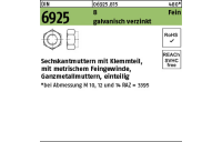 50 Stück, DIN 6925 8 Fein galvanisch verzinkt Sechskantmuttern mit Klemmteil, mit metrischem Feingewinde, Ganzmetall - Abmessung: M 18 x 1,5