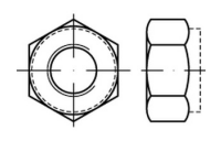 100 Stück, ISO 7040 10 galvanisch verzinkt Sechskantmuttern mit Klemmteil, mit nichtmetallischem Einsatz, hohe Form - Abmessung: M 10