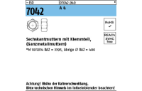 100 Stück, ISO 7042 A 4 Sechskantmuttern mit Klemmteil, Ganzmetallmuttern - Abmessung: M 14