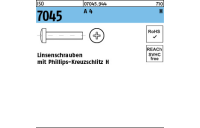 1000 Stück, ISO 7045 A 4 H Linsenschrauben mit Phillips-Kreuzschlitz H - Abmessung: M 2 x 8 -H