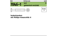 200 Stück, ISO 7046-1 4.8 H galvanisch verzinkt Senkschrauben mit Phillips-Kreuzschlitz H - Abmessung: M 2 x 6 -H