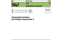 2000 Stück, ISO 7047 4.8 H galvanisch verzinkt Linsensenkschrauben mit Phillips-Kreuzschlitz H - Abmessung: M 2,5 x 8 -H
