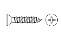 1000 Stück, ISO 7050 A 2 Form C-H Senk-Blechschrauben mit Spitze, mit Phillips-Kreuzschlitz H - Abmessung: 2,9 x 6,5-C-H