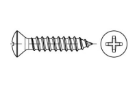 500 Stück, ISO 7051 A 2 Form C-H Linsensenk-Blechschrauben mit Spitze, mit Phillips-Kreuzschlitz H - Abmessung: 4,2 x 25 -C-H