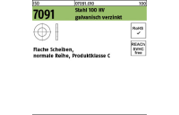 100 Stück, ISO 7091 Stahl 100 HV galvanisch verzinkt Flache Scheiben, normale Reihe, Produktklasse C - Abmessung: 5