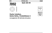5000 Stück, ISO 7092 Stahl 200 HV Flache Scheiben, kleine Reihe, Produktklasse A - Abmessung: 3