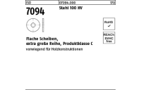 100 Stück, ISO 7094 Stahl 100 HV Flache Scheiben, extra große Reihe, Produktklasse C - Abmessung: 8