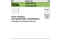 50 Stück, ISO 7094 Stahl 100 HV feuerverzinkt Flache Scheiben, extra große Reihe, Produktklasse C - Abmessung: 24