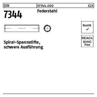 500 Stück, DIN 7344 Federstahl Spiral-Spannstifte, schwere Ausführung - Abmessung: 5 x 14