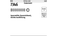 200 Stück, DIN 7346 Federstahl Spannstifte (Spannhülsen), leichte Ausführung - Abmessung: 2,5 x 6