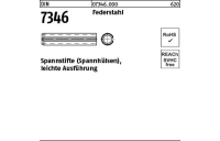 50 Stück, DIN 7346 Federstahl Spannstifte (Spannhülsen), leichte Ausführung - Abmessung: 12 x 26