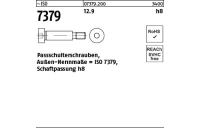 25 Stück, ~ISO 7379 12.9 h8 Pass-Schulterschrauben, Schaftpassung h8 - Abmessung: 10 - M 8 x 60