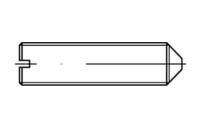 100 Stück, ISO 7434 Messing Gewindestifte mit Kegelkuppe, mit Schlitz - Abmessung: M 3 x 4