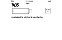 100 Stück, ISO 7435 14 H Gewindestifte mit Schlitz und Zapfen - Abmessung: M 3 x 8