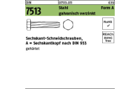 1000 Stück, DIN 7513 Stahl Form A galvanisch verzinkt Sechskant-Schneidschrauben - Abmessung: AM 4 x 12