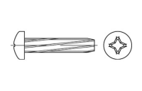 2000 Stück, DIN 7516 Stahl Form A-H galvanisch verzinkt Linsen-Schneidschrauben mit Kopf nach DIN 7985, KS -H - Abmessung: AM 3 x 6 -H