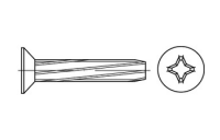 2000 Stück, DIN 7516 Stahl Form D-H galvanisch verzinkt Senk-Schneidschrauben mit Kopf nach DIN 965, KS -H - Abmessung: DM 3 x 6 -H
