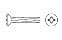 2000 Stück, DIN 7516 Stahl Form E-H galvanisch verzinkt Gewinde-Schneidschrauben mit Linsensenkkopf nach DIN 966, KS -H - Abmessung: EM 3 x 6 -H