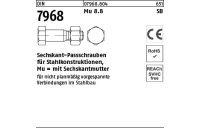 1 Stück, DIN 7968 CE Mu 8.8 SB Sechskant-Paßschrauben f.Stahlbau Mu = mit Sechskantmutter - Abmessung: M 12 x 35