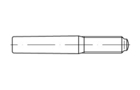 25 Stück, DIN 7977 Stahl Kegelstifte mit Gewindezapfen und konstanter Zapfenlänge, Kegel 1: 50 - Abmessung: 5 x 40