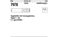 5 Stück, DIN 7978 Stahl Ausführung A Kegelstifte mit Innengewinde, Kegel 1 : 50, geschliffen - Abmessung: A 16 x 70