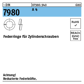 1000 Stück, ~DIN 7980 A 4 Federringe für Zylinderschrauben - Abmessung: 8
