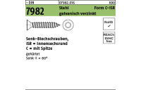 2000 Stück, ~DIN 7982 Stahl Form C-ISR galvanisch verzinkt Senk-Blechschrauben mit Spitze, Innensechsrund - Abmessung: 2,9 x 13 -C-T10