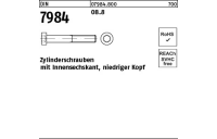 100 Stück, DIN 7984 08.8 Zylinderschrauben mit Innensechskant, niedriger Kopf - Abmessung: M 6 x 25