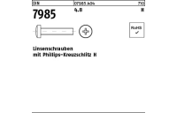 2000 Stück, DIN 7985 4.8 H Linsenschrauben mit Phillips-Kreuzschlitz H - Abmessung: M 3 x 6 -H