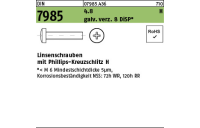 1000 Stück, DIN 7985 4.8 H galv. verz. 8 DiSP Linsenschrauben mit Phillips-Kreuzschlitz H - Abmessung: M 4 x 25-H
