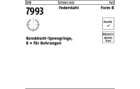 500 Stück, DIN 7993 Federstahl Form B Runddraht-Sprengringe für Bohrungen - Abmessung: B 7